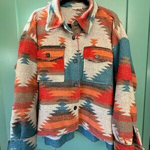 Serape Native Print Hi-Lo Jacket